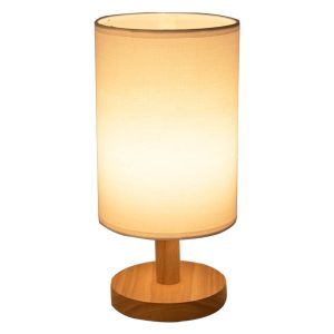 Willstar Modern Table Lamp 10.2" Beige Touch Control LED Linen Night Light Warm White Bedside Lamp USB Powered for Bedroom Living Room Decoration