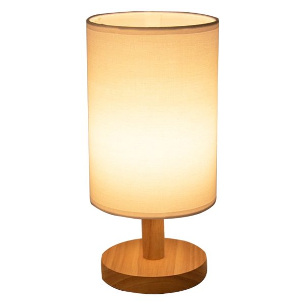 Willstar Modern Table Lamp 10.2" Beige Touch Control LED Linen Night Light Warm White Bedside Lamp USB Powered for Bedroom Living Room Decoration