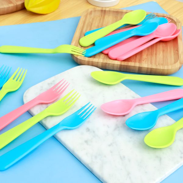 Tcwhniev Kids Silverware, 36Pieces Toddler Utensils,Reusable Kids Forks and Spoons Set, Kids Utensils Set for LunchBox, 18x Safe Forks,18 x Children Spoons - Image 8