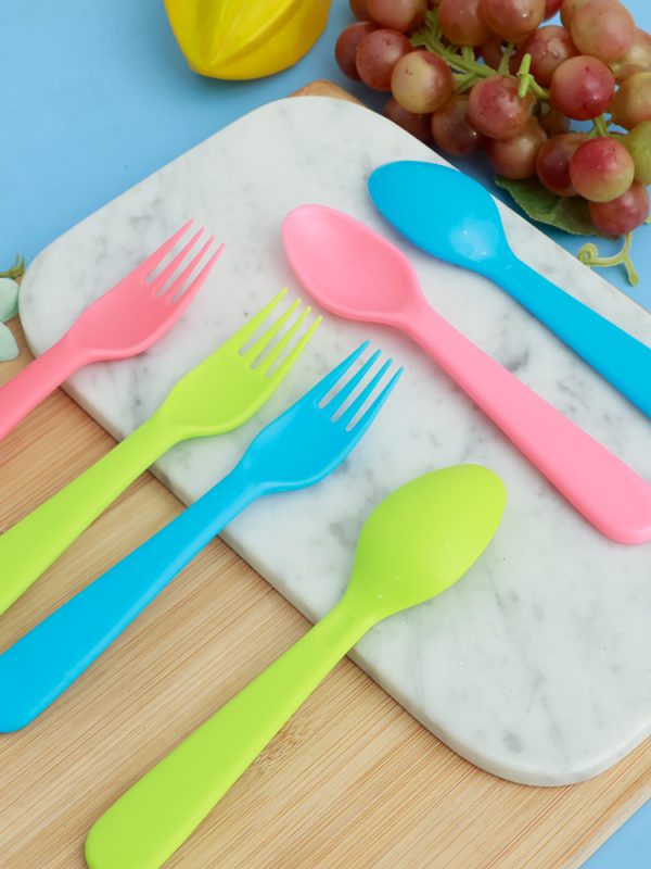 Tcwhniev Kids Silverware, 36Pieces Toddler Utensils,Reusable Kids Forks and Spoons Set, Kids Utensils Set for LunchBox, 18x Safe Forks,18 x Children Spoons - Image 9