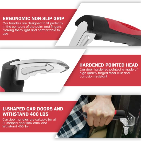 Tcwhniev 2Pcs Car Door Assist Handle 2 in 1 Multifunction Vehicle Support Handles Window Breaker Portable Automotive Car Handle Assist for Elderly and Car Emergency Tool - Image 8