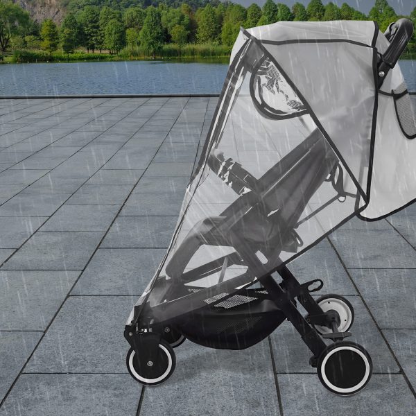Tcwhniev Rainproof Stroller Cover Universal Waterproof Transparent Stroller Cover for Wind Snow Dust Ventilation Clear - Image 3