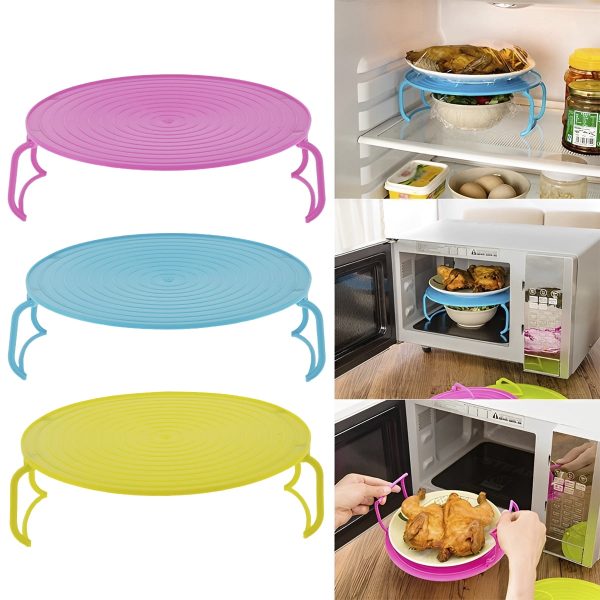 The Ultimate Multifunctional Microwave Accessory, Functions as Plate Cover, Tray with Handles, and Plate Stacker(3Pcs)