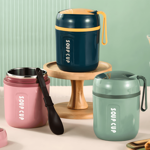 Ghojet Leak-Proof Stainless Steel/Plastic/Polypropylene insulated Square Lunch Box