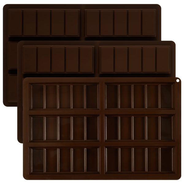 Austok 3Pcs Chocolate Bar Mold Reusable Candy Bars Making Kit Heat-Resistant Silicone Chocolate Mold for Handmade Gift