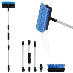 Car Wash Mop Brush 51.2 Inch Car Wash Mop with Adjustable Long Handle Soft Bristle Car Washing Brush with Pipe Quick Coupling Scratch-Free Car Detailing Mop Non Slip Car Wash Brush for Car Truck