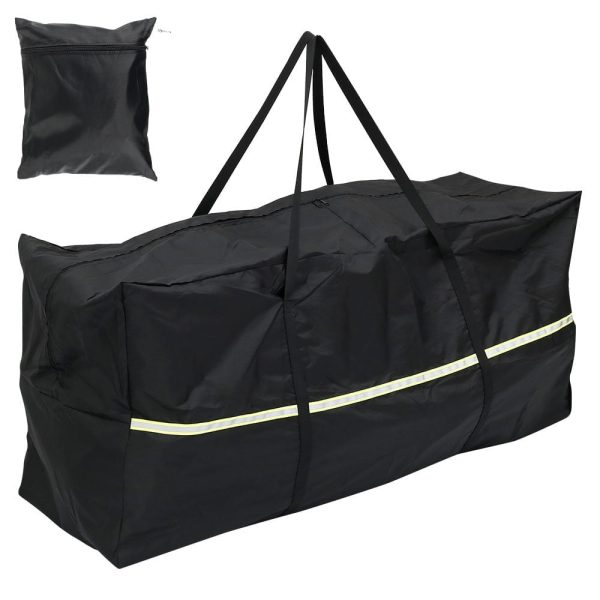 Tcwhniev Outdoor Cushion Storage Bag 48 Inch Extra Large Waterproof Outdoor Pillow Storage Cover for Garden Furniture Cushions Protection Water Resistant,Heavy Duty Rip Proof 210D,Black