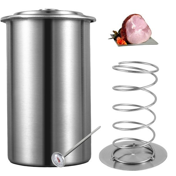 Tcwhniev Stainless Steel Hamburger Patty Maker with Thermometer