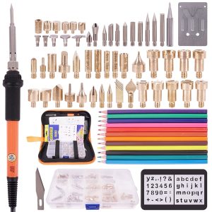 Tcwhniev 37Pcs Wood Burning Tool Kit Craft Set Soldering Pyrography Art Pen Tips