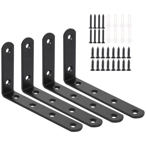 4 Pack Heavy Duty Shelf Brackets, L Shaped Angle Shelf Brackets,5 x 3 Inch